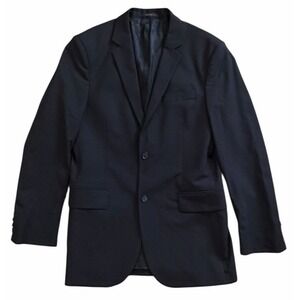 Express Black Blazer 38 R Wool Spandex Stretch 2 Button Modern Suit Jacket